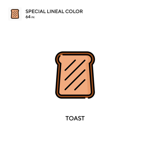 Toast Speciale lineal kleur icon.Toast pictogrammen voor uw business project - Vector, afbeelding