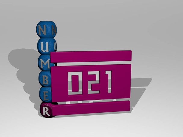 nummer 3D icoon en dobbelsteen letter tekst, 3D illustratie voor achtergrond en ontwerp - Foto, afbeelding