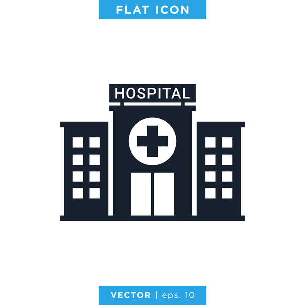 Krankenhaus Gebäude Icon Vector Logo Design Template. - Vektor, Bild