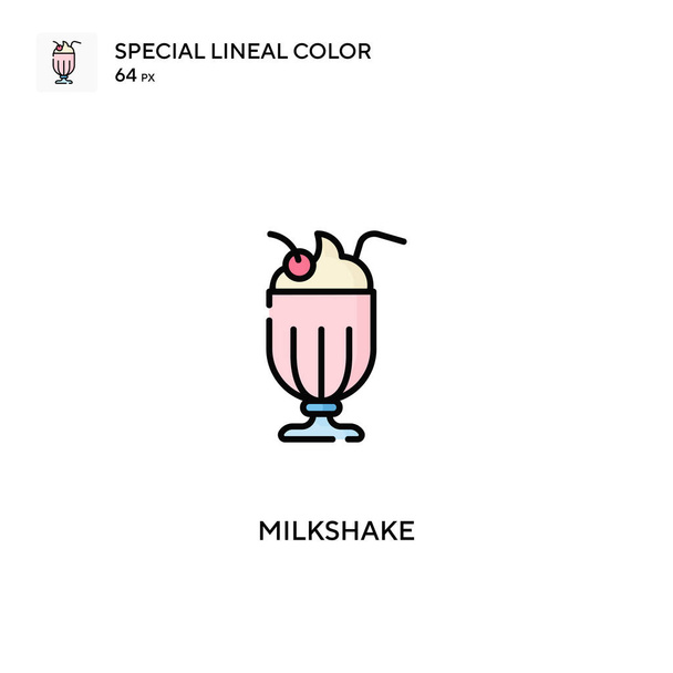 Milkshake Icono especial de color lineal.Iconos de Milkshake para tu proyecto empresarial - Vector, imagen