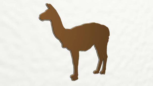 animal doméstico gado desenho 3D ícone, ilustração 3D para fundo e bonito - Foto, Imagem