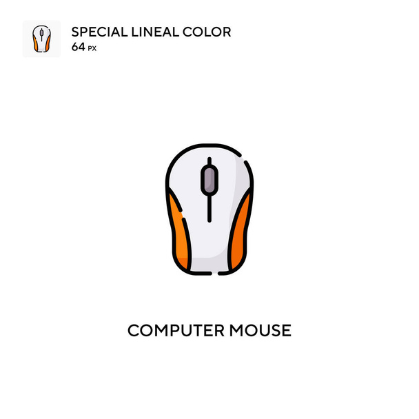 Mysz komputerowa Specjalna ikona koloru linii.Ikony myszy komputerowej dla Twojego projektu biznesowego - Wektor, obraz