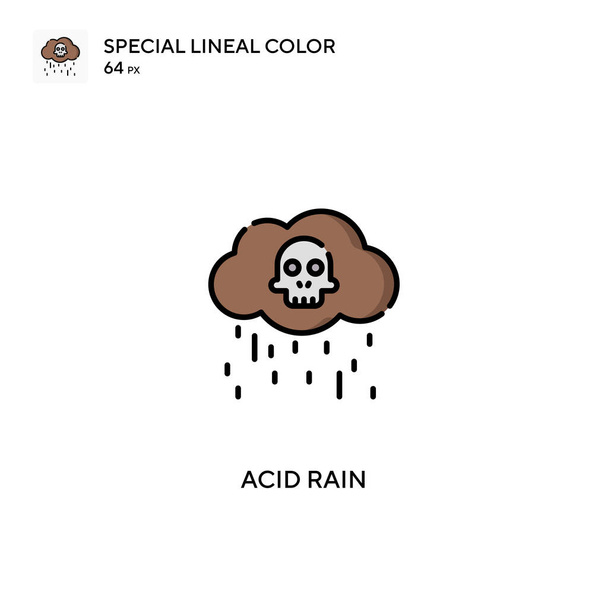 Kwaśny deszcz Specjalna ikona koloru linii.Ikony deszczu dla Twojego projektu biznesowego - Wektor, obraz