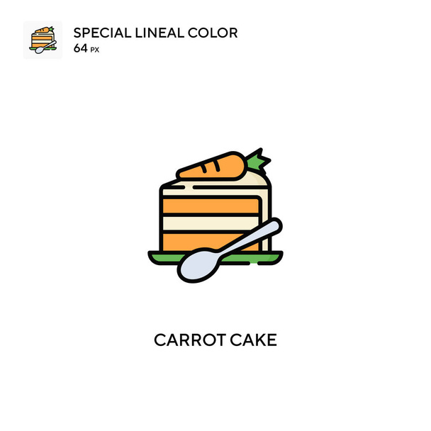 Carrot cake Special lineal color icon.Carrot cake icons for your business project - Vector, Image