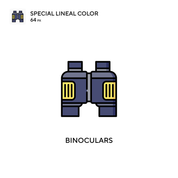 Binóculos Ícones de cores lineares especiais icon.Binóculos para o seu projeto de negócio
 - Vetor, Imagem