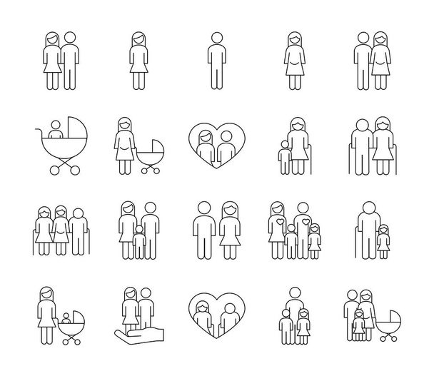 пакет з двадцяти батьків сім'ї встановити іконки
 - Вектор, зображення