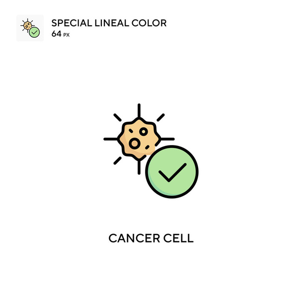 Cancer cell Special lineal color icon.Cancer cell icons for your business project - Vector, Image