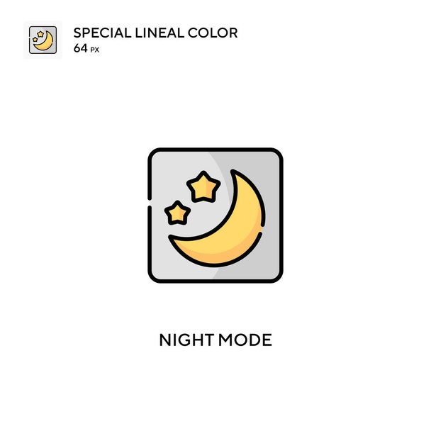 Modo Noite Ícones de modo de cor linear especial icon.Night para o seu projeto de negócio - Vetor, Imagem