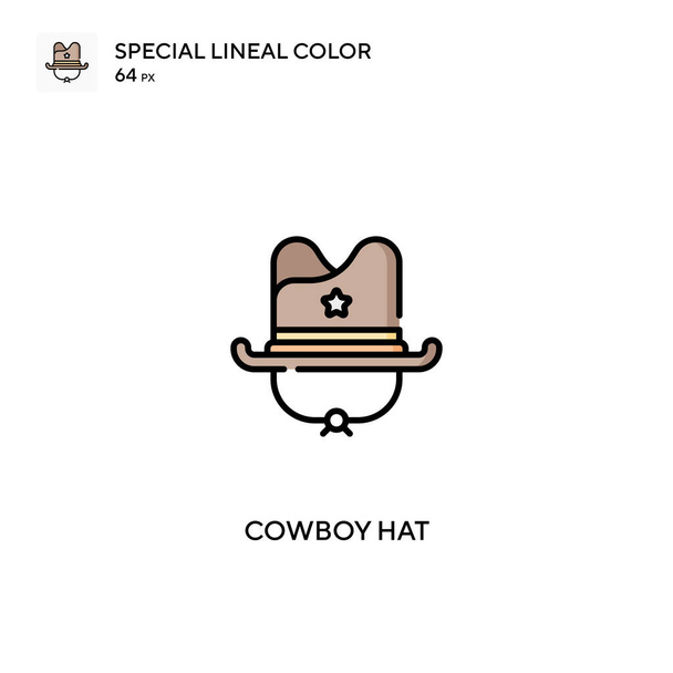 Cowboy hattu Erityinen lineaarinen väri ikon.Cowboy hattu kuvakkeet yrityksesi projekti - Vektori, kuva