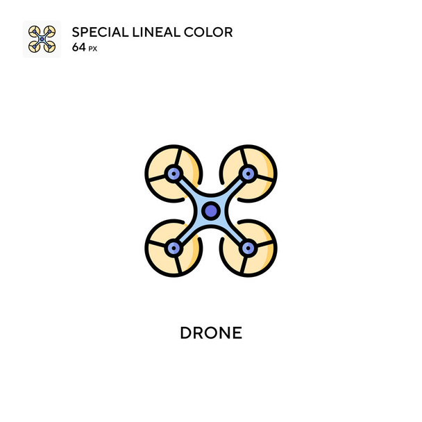 Drone Special lineáris szín ikon.Drone ikonok az üzleti projekt - Vektor, kép