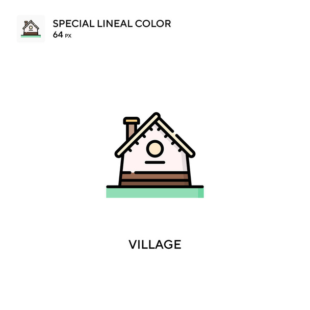 Icônes Village Special lineal color icon.Village pour votre projet d'entreprise - Vecteur, image