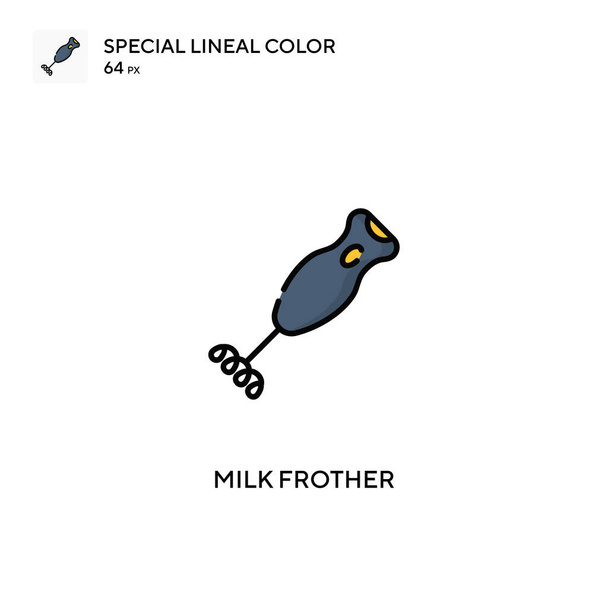 Espuma de leche Icono de color lineal especial.Iconos de espuma de leche para su proyecto empresarial - Vector, imagen