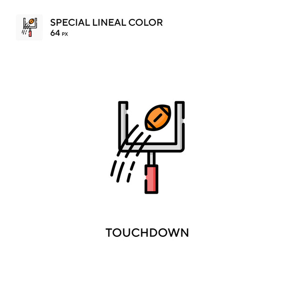 Touchdown Special lineal color icon.Touchdown icons for your business project - Vector, Image