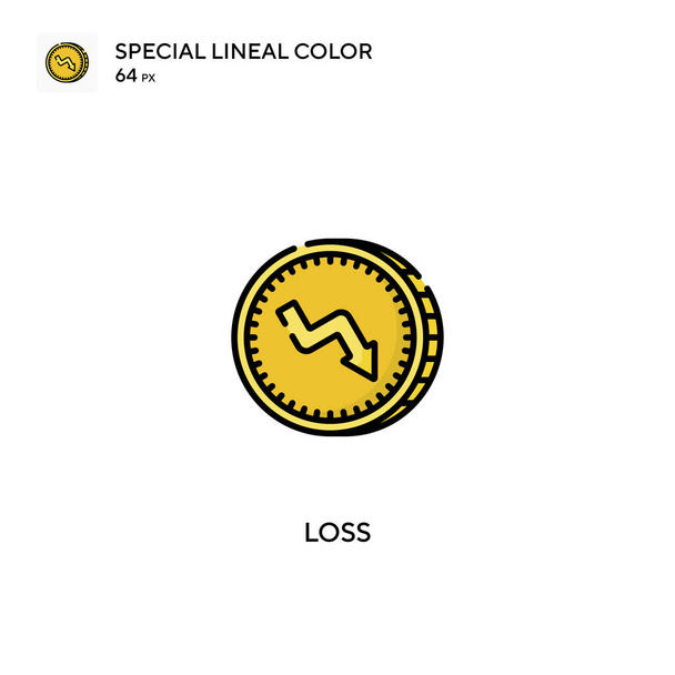 Pérdida Iconos especiales de color lineal.Pérdida de iconos para su proyecto empresarial - Vector, Imagen