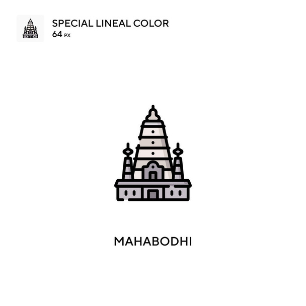 Mahabodhi Iconos especiales de color lineal.Mahabodhi para tu proyecto de negocio - Vector, Imagen