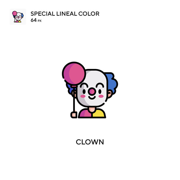 Clown Specialの線色アイコンビジネスプロジェクトのClownアイコン - ベクター画像
