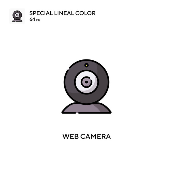Web camera Special lineal color icon.Web camera icons for your business project - Vector, Image