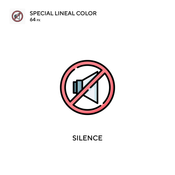 Silence Special lineal color icon.Silence icons for your business project - Vector, Image