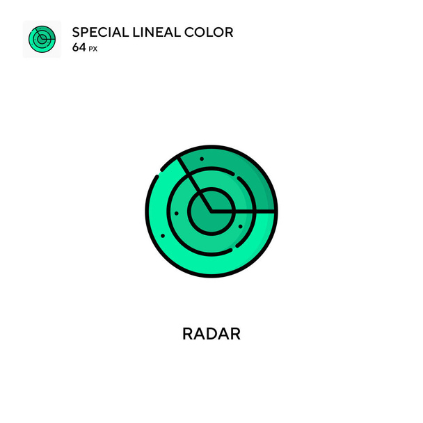 Iconos de radar para su proyecto empresarial Iconos especiales de color lineal. - Vector, imagen