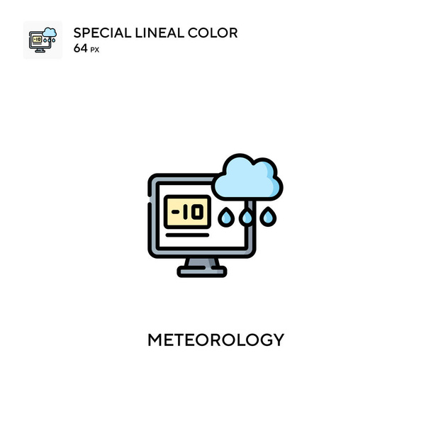 Meteorología Icono de color lineal especial.Iconos de meteorología para su proyecto empresarial - Vector, imagen