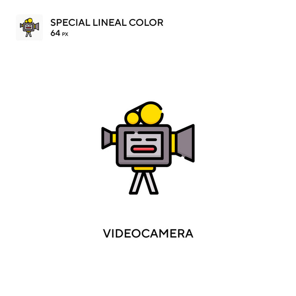Videocamera Specjalna ikona koloru linii.Ikony Videocamera dla Twojego projektu biznesowego - Wektor, obraz