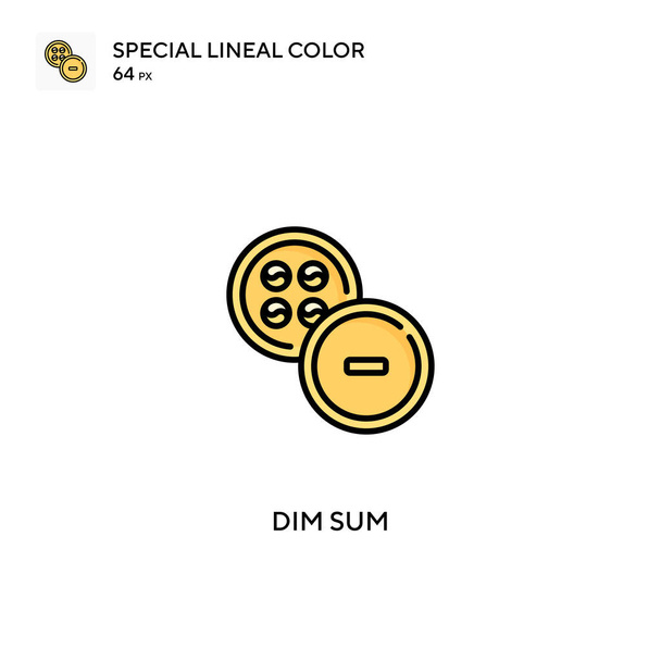 Dim sum Iconos especiales de color lineal.Dim sum para tu proyecto empresarial - Vector, imagen