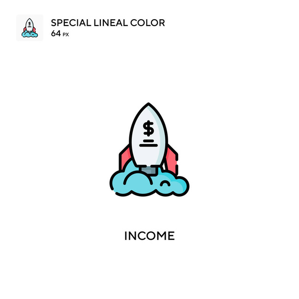 Renda Ícones lineares especiais da cor icon.Income para seu projeto de negócio
 - Vetor, Imagem