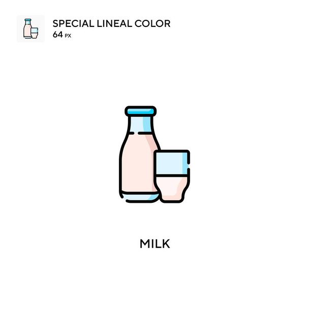 Mléko Speciální lineální ikona barvy.Mléko ikony pro váš obchodní projekt - Vektor, obrázek