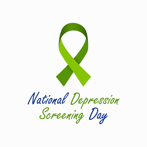 Ilustración vectorial sobre el tema del Día Nacional de Detección de la Depresión observado cada año durante octubre. - Vector, Imagen
