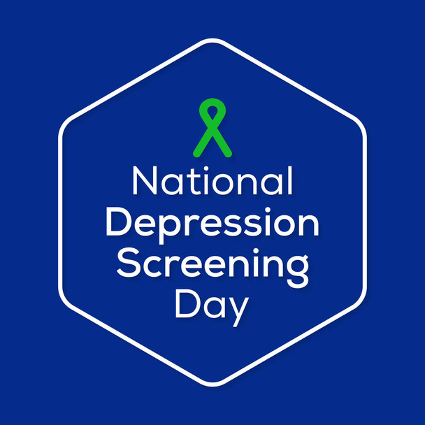 Vektorillustration zum Thema des alljährlich im Oktober stattfindenden Screening-Tages zur nationalen Depression. - Vektor, Bild