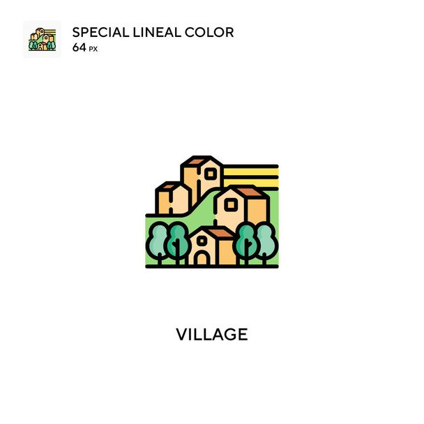 Iconos de color lineal Village Special para tu proyecto empresarial - Vector, imagen