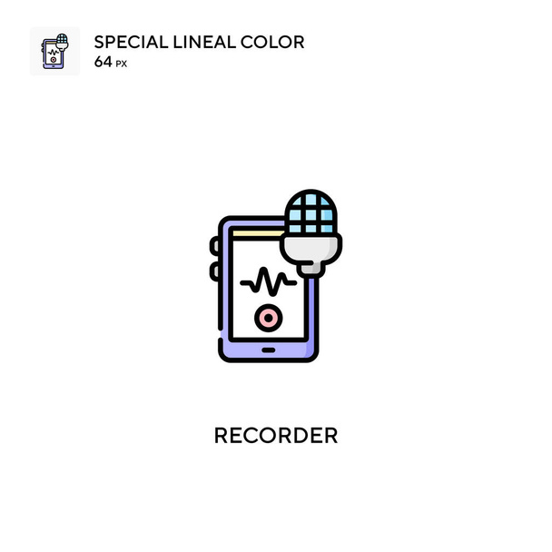 Recorder Spezielle lineare Farbsymbole. Recorder-Symbole für Ihr Geschäftsprojekt - Vektor, Bild