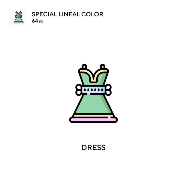 Сукня Спеціальна піктограма лінійного кольору. Піктограми одягу для вашого бізнес-проекту
 - Вектор, зображення