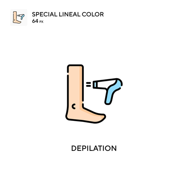 Depilação Ícones lineares especiais da cor icon.Depilation para seu projeto de negócio - Vetor, Imagem