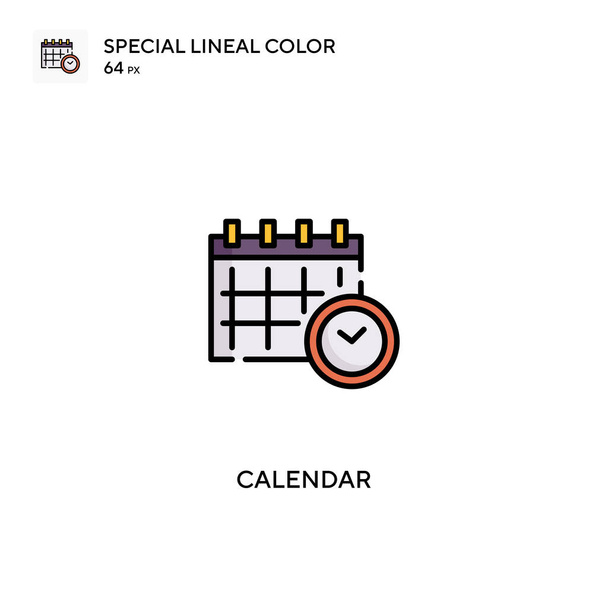 カレンダーの特殊線色アイコンビジネスプロジェクトのカレンダーアイコン - ベクター画像