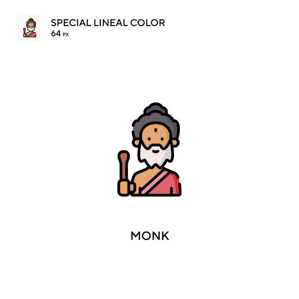 Monk Speciális lineáris szín ikon.Monk ikonok az üzleti projekt - Vektor, kép