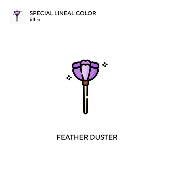 Edredón de plumas Icono de color lineal especial.Iconos de plumas para tu proyecto empresarial - Vector, imagen