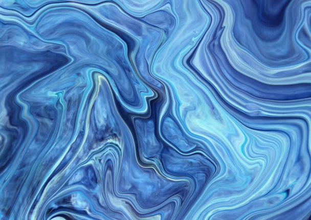 Full frame shot of smeared blue paint for background - Photo, image