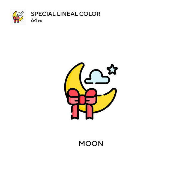 Moon Special lineal color icon.Moon icons for your business project - Vector, Image