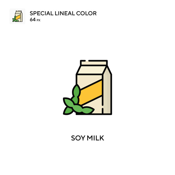 Leite de soja Ícones lineares especiais da cor icon.Soy leite para o seu projeto de negócio - Vetor, Imagem