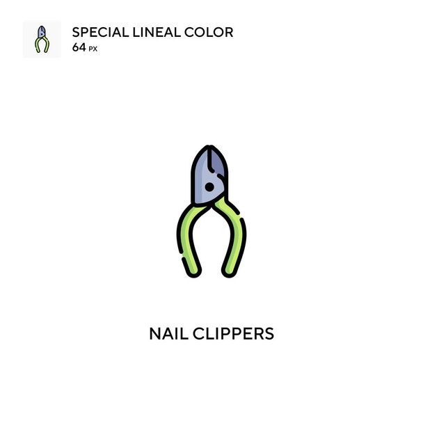 Cortaúñas Iconos especiales de color lineal.Iconos de cortauñas para tu proyecto empresarial - Vector, imagen