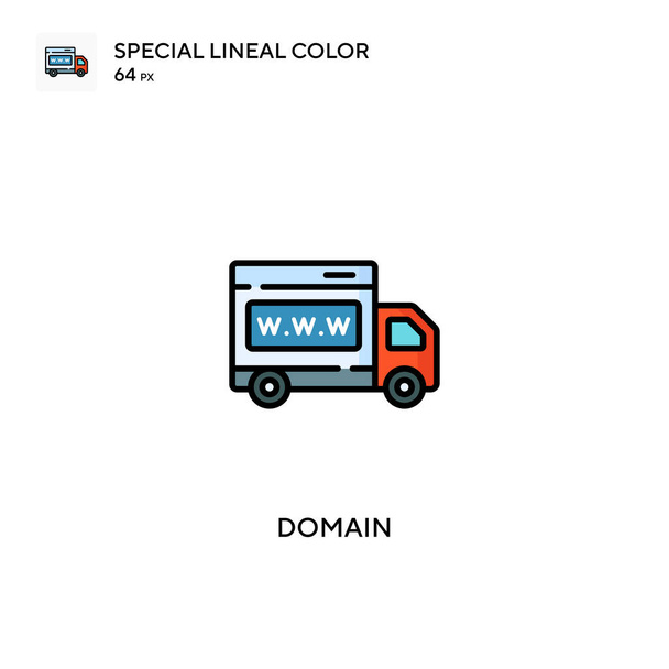 Iconos de color lineales especiales de Dominio para tu proyecto empresarial - Vector, Imagen