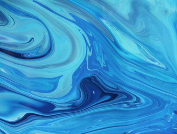 Full frame shot of smeared blue paint for background - Foto, Imagen