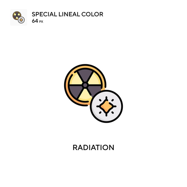 Strahlung Spezielle lineare Farbsymbole. Strahlungssymbole für Ihr Geschäftsprojekt - Vektor, Bild