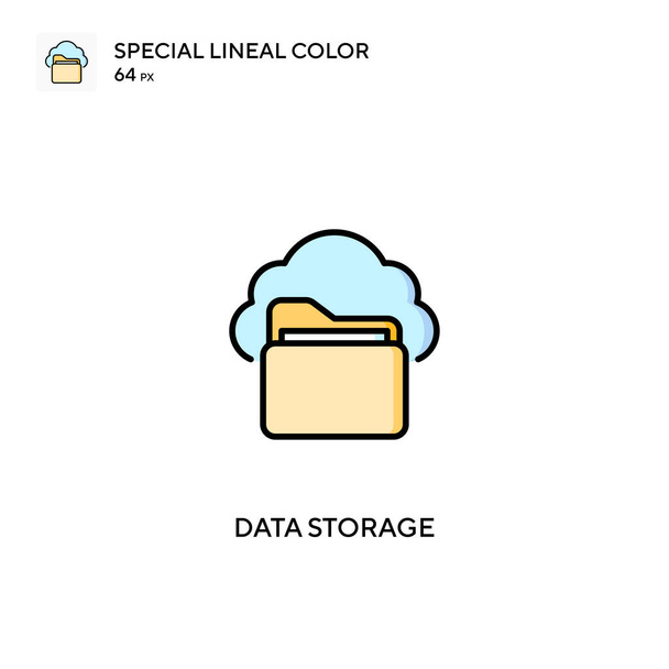 Data storage Special lineal color icon.Data storage icons for your business project - Vector, Image