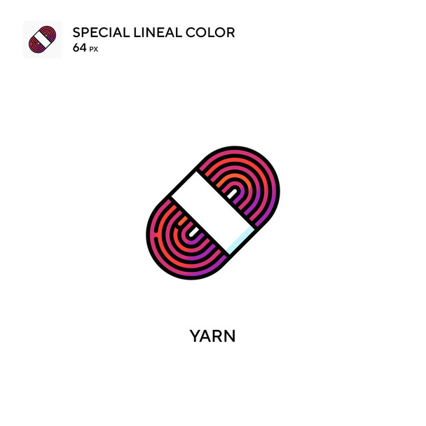 Garn Spezielle lineare Farbsymbole. Garn-Symbole für Ihr Geschäftsprojekt - Vektor, Bild