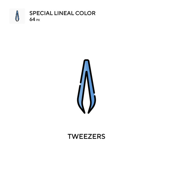 Pinças Ícones de cores lineares especiais icon.Tweezers para o seu projeto de negócio - Vetor, Imagem