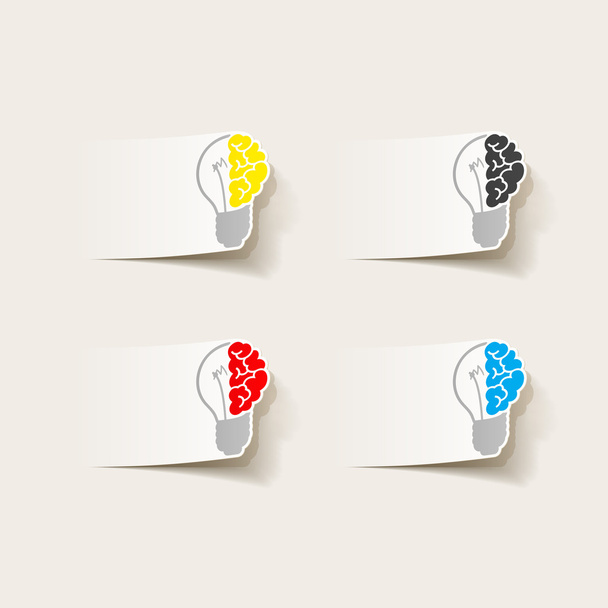 реалистичный элемент дизайна: лампа мозга
 - Вектор,изображение