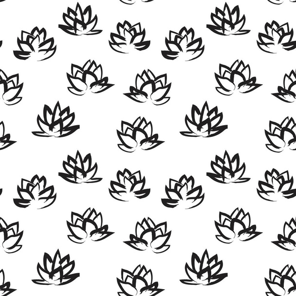White Floral brush strokes seamless pattern background for fashion prints, graphics, backgrounds and crafts - Vektor, kép