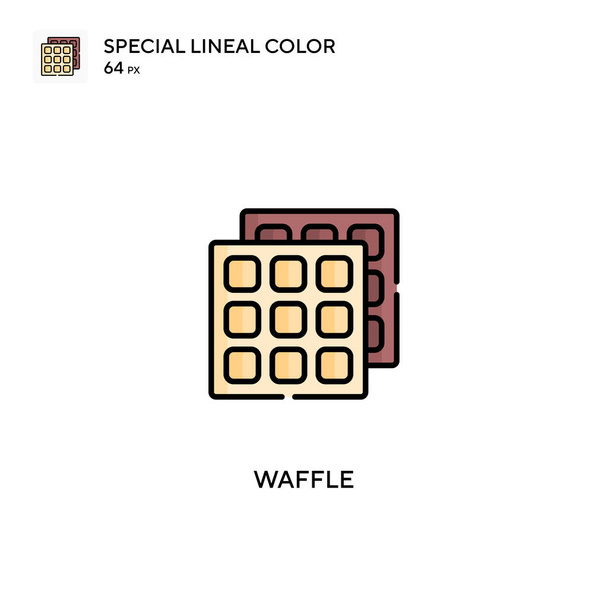 Waffle Specjalna ikona koloru linii.Ikony Waffle dla Twojego projektu biznesowego - Wektor, obraz